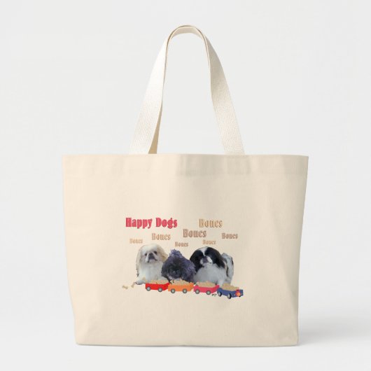 Bones Happy Dogs Grote Tote Bag (Voorkant)