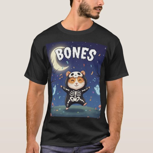 Bones – Skeleton Hamster Halloween Party Shirt (Voorkant)