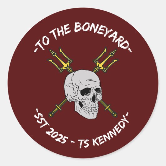 Boneyard Ronde Sticker (Voorkant)