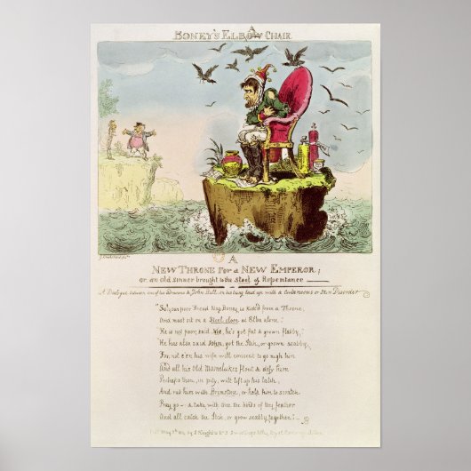 Boney's voorzitter van Elba, gepubliceerd door S.  Poster (Voorkant)