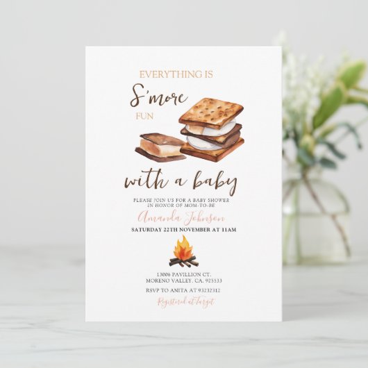 Bonfire Alles is S'more Fun Herfst Baby shower Kaart