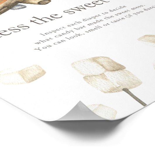 Bonfire Baby shower - Raad de zoete rotzooi Poster (Hoek)