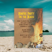 Bonfire Beach Shells Outdoor Party Kaart