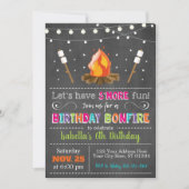 Bonfire Birthday Invitation | Achtertuin, kamperen Kaart (Voorkant)