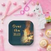 Bonfire Birthday Over the Hill Papieren Bordje (Feest)