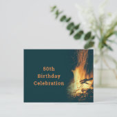 Bonfire Birthday Party Invitation Briefkaart (Staand voorkant)
