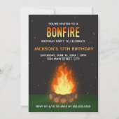 Bonfire Birthday Party Invitation Kaart (Voorkant)