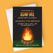 Bonfire Birthday Party Invitation Kaart