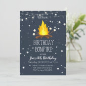 Bonfire Birthday Party Invitation Kaart (Staand voorkant)