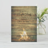 Bonfire Birthday Party Mannen 40th Celebration Rus Kaart (Staand voorkant)