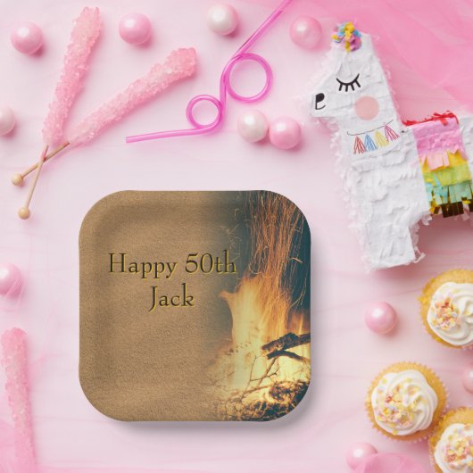 Bonfire Birthday Party Paper Plates Papieren Bordje (Feest)