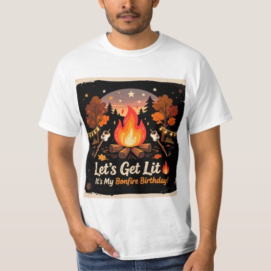 Bonfire Birthday Party T-Shirt 🔥 (Voorkant)