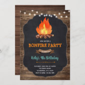 Bonfire camp verjaardagskaart kaart (Voorkant / Achterkant)