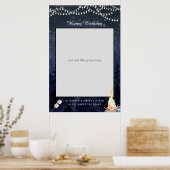 Bonfire Camping | Aankondiging geboortedag foto pr Poster (Keuken)