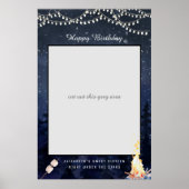 Bonfire Camping | Aankondiging geboortedag foto pr Poster (Voorkant)