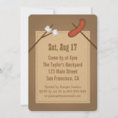 Bonfire Camping Birthday Party Kaart (Achterkant)