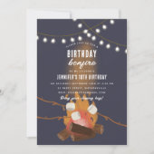 Bonfire & Camping Buitenkampvuur Verjaardagsfeest Kaart (Voorkant)