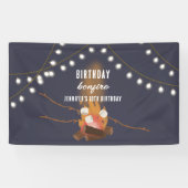 Bonfire & Camping Buitenkampvuur Verjaardagsfeest Spandoek (Horizontaal)