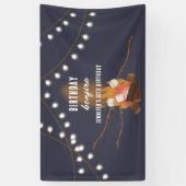 Bonfire & Camping Buitenkampvuur Verjaardagsfeest Spandoek (Verticaal)