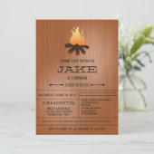 Bonfire Camping Out Birthday Party Kaart (Staand voorkant)