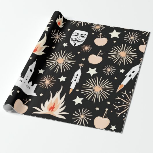 Bonfire Celebration Design Cadeaupapier (Uitgerold)