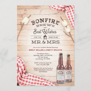 Bonfire Couple's Shower Invitation Kaart