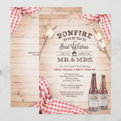 Bonfire Couple's Shower Uitnodiging (Voorkant / Achterkant)