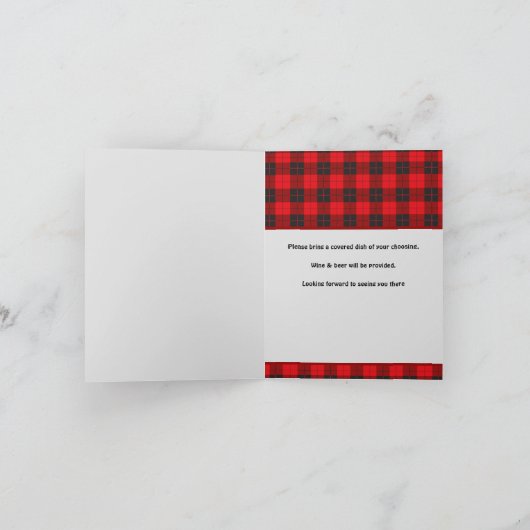 Bonfire Custom BuffaloRed Plaid Flanel Uitnodiging (Binnen)