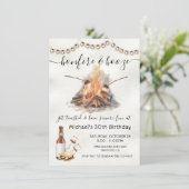 Bonfire en Booze S'mores String of Lights Kaart (Staand voorkant)