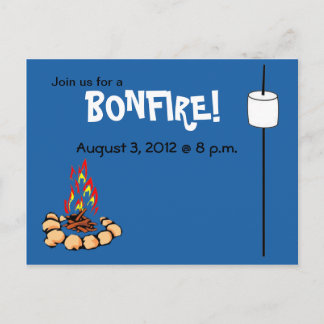 BONFIRE- en marshmallow-uitnodigingen Uitnodiging Briefkaart