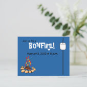 BONFIRE- en marshmallow-uitnodigingen Uitnodiging Briefkaart (Staand voorkant)