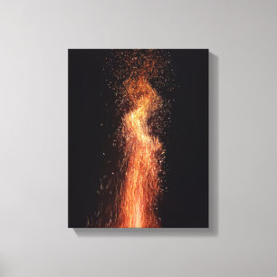 Bonfire Flames Vonkt Originele brandfotografie Canvas Afdruk