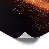 Bonfire Flames Vonkt Originele brandfotografie Poster (Hoek)
