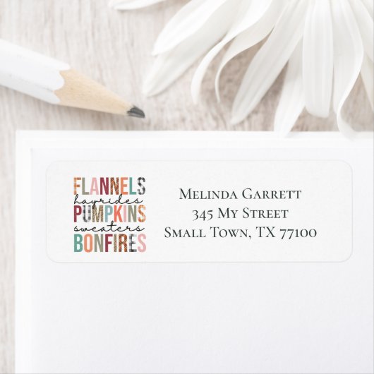 Bonfire Flannel Pumpkins Herfst Thanksgiving Label (Insitu)