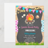 Bonfire gender reveal uitnodiging (Voorkant / Achterkant)