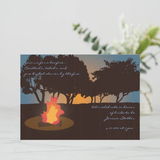 Bonfire Invitation Kaart (Staand voorkant)