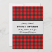 Bonfire  Invitation Red Pset Flannel Kaart (Voorkant)