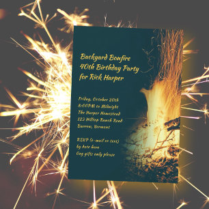 Bonfire Jongens Herfst Birthday Party Invitation Kaart
