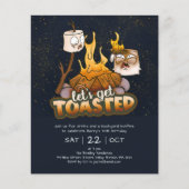 Bonfire Laten we geroosterde verjaardagsuitnodigin (Voorkant)