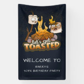 Bonfire Let's Get Toasted Verjaardag Welkom Spandoek (Verticaal)