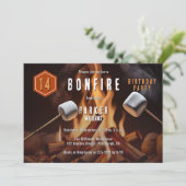 Bonfire Marshmallow Roast 14e verjaardagsfeest Kaart (Staand voorkant)