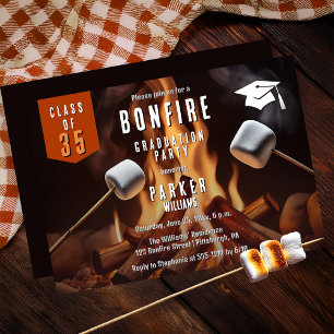 Bonfire Marshmallow Roast Graduation Party Kaart