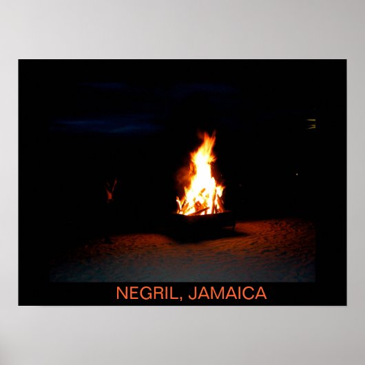 Bonfire Negril, Jamaica Print (Voorkant)