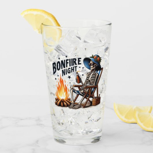 Bonfire Night - Skelet Drink door het vuur Glas (Voorkant ijs)
