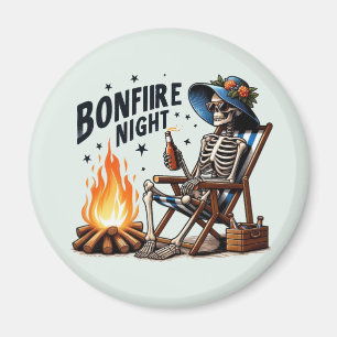 Bonfire Night - Skelet Drink door het vuur Magneet