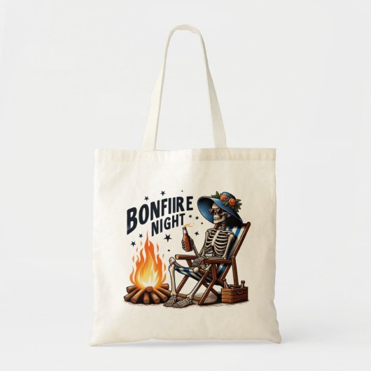 Bonfire Night - Skelet Drink door het vuur Tote Bag (Voorkant)