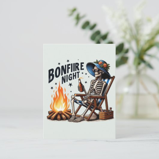 Bonfire Night - Strand Camping (2) Feestdagenkaart (Staand voorkant)