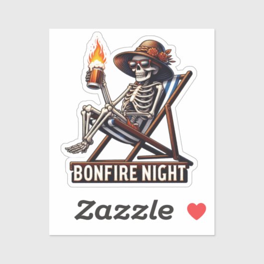 Bonfire Night - Strand Camping Sticker (Vel)