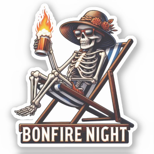 Bonfire Night - Strand Camping Sticker (Voorkant)