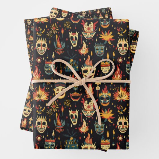 Bonfire Night Verenigd Koninkrijk Pattern 4 Inpakpapier Vel (In situ)